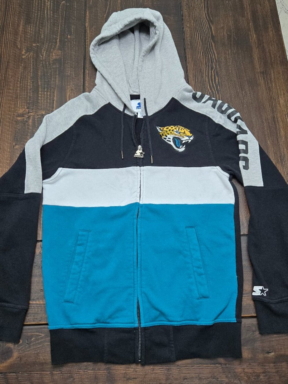 Starter Men S Jacksonville Jaguars NFL Full Zip Hoodie Jacket Retro Color Block